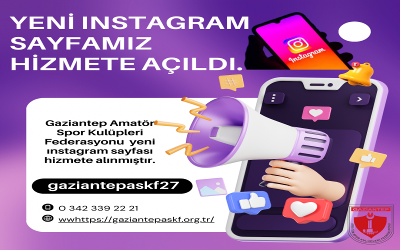 YENİ INSTAGRAM SAYFASIMIZ HİZMETE AÇILDI.